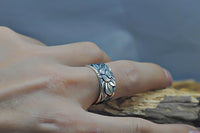 Lotus Sutra Silver Ring | Elegant Floral Jewellery-State of Style
