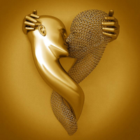 Love Canvas with Metal Figure - AmorArte-Gold (No frame)-Kiss of love-30 cm x 40 cm-State of Style
