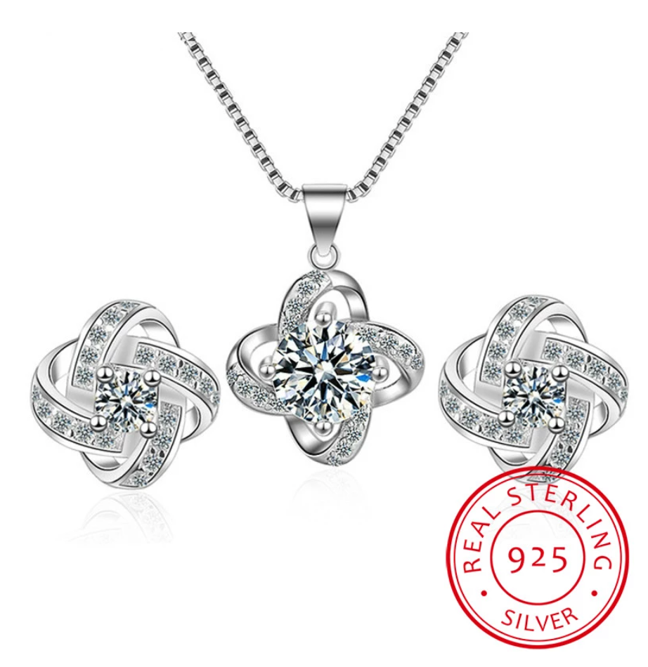 Love Knot Necklace and Earrings Set-State of Style