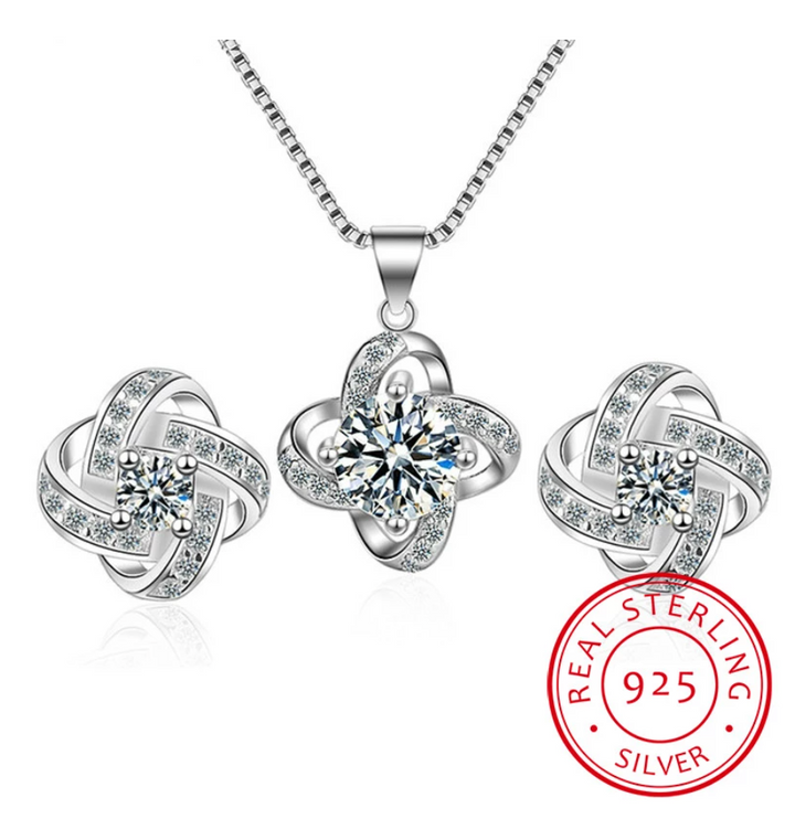 Love Knot Necklace and Earrings Set-State of Style