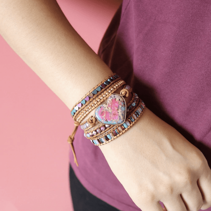 Love Protection Jasper Wrap Bracelet - Amora-State of Style