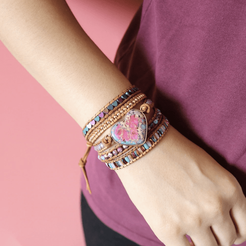 Love Protection Jasper Wrap Bracelet - Amora-State of Style