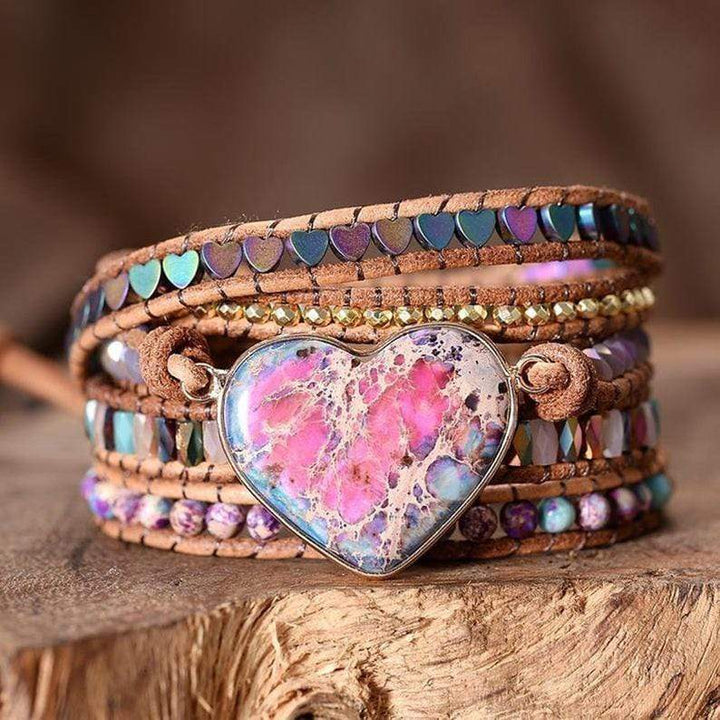 Love Protection Jasper Wrap Bracelet - Amora-State of Style