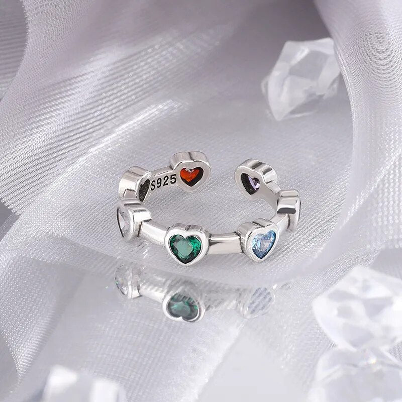 Adjustable Silver Stone Ring | Elegant Design