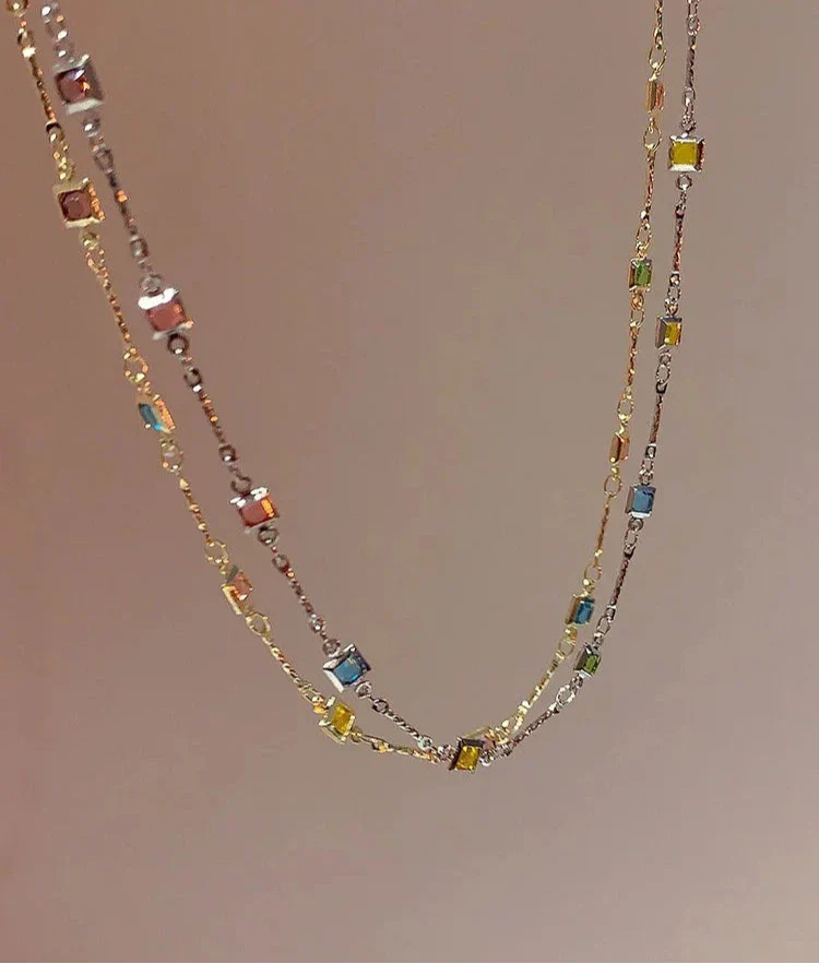 Lovely Gold/Silver Necklace with Colourful Stones - Ivy-Gold-State of Style