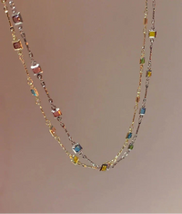 Lovely Gold/Silver Necklace with Colourful Stones - Ivy-Gold-State of Style