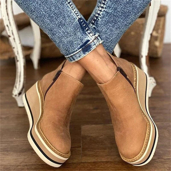 Low Ankle Boots for Women - Elise-Beige-4-State of Style