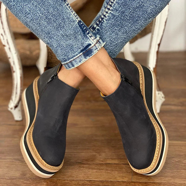 Low Ankle Boots for Women - Elise-Black-4-State of Style