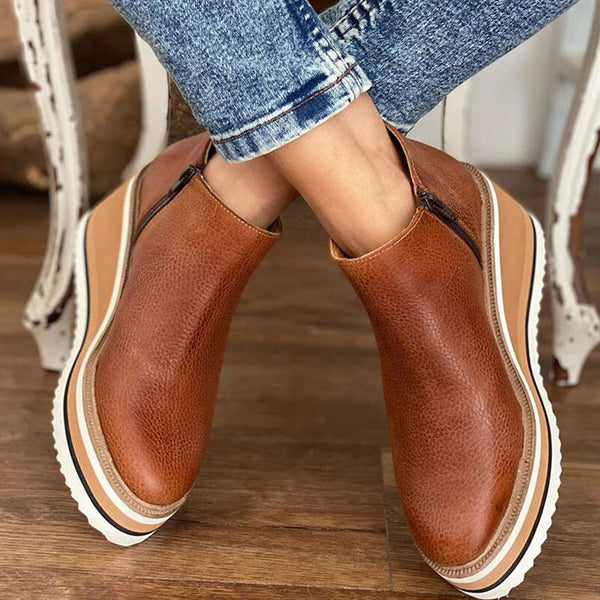 Low Ankle Boots for Women - Elise-Dark Brown-4-State of Style