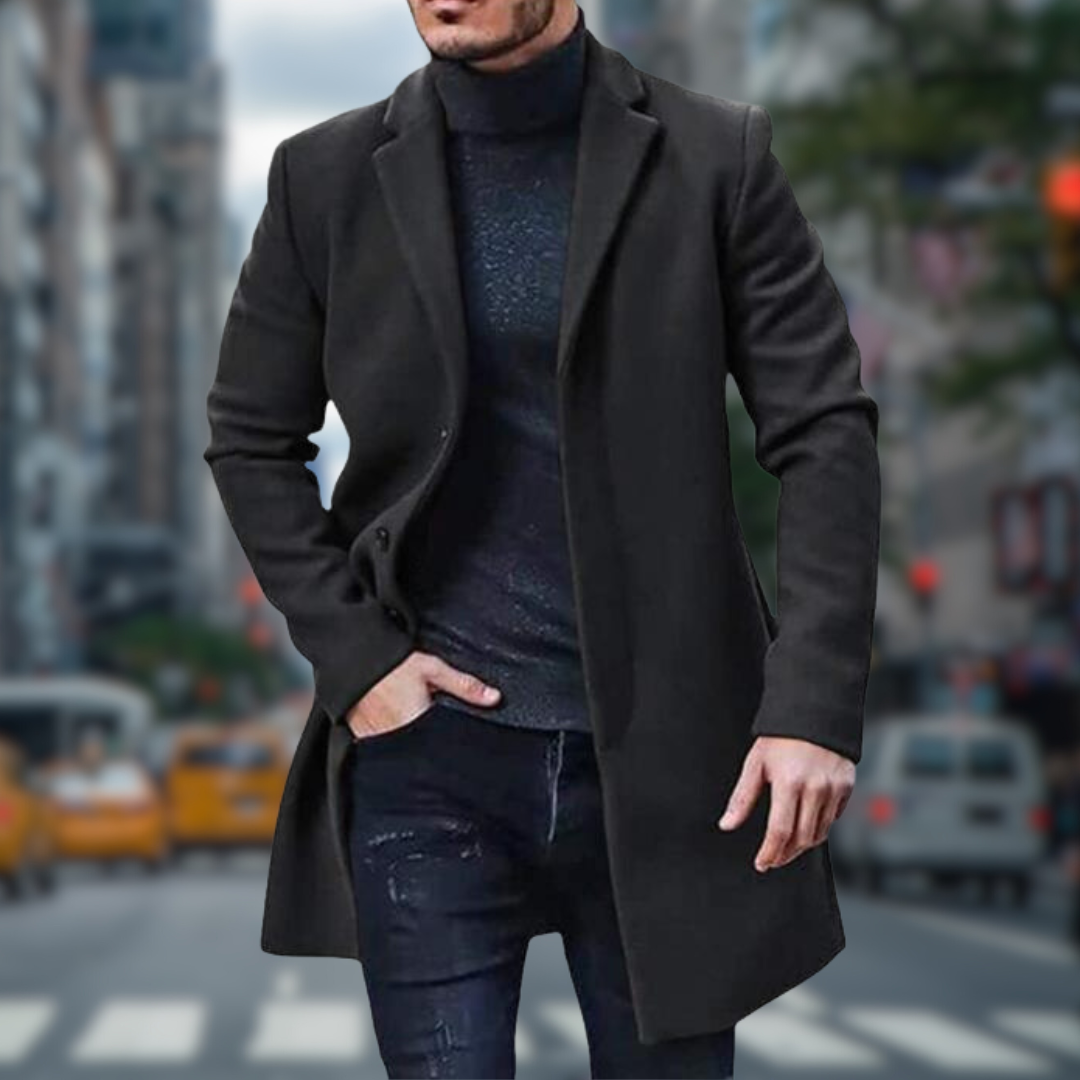 Luca Belloni Classic Long Trench Coat | Stylish & Comfortable-Black-M-State of Style