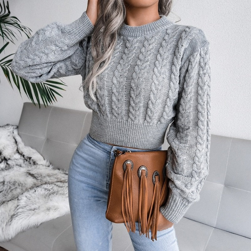 LuciesShirt | Women's Soft Knit Sweater-Grey-S-State of Style