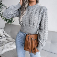 LuciesShirt | Women's Soft Knit Sweater-Grey-S-State of Style