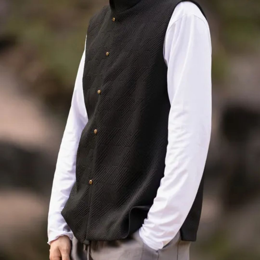 Lucio Traditional Vest – Vintage Waistcoat with Stand-Up Collar-M-State of Style