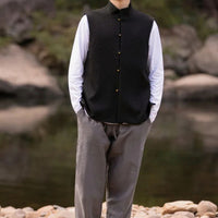 Lucio Traditional Vest – Vintage Waistcoat with Stand-Up Collar-M-State of Style