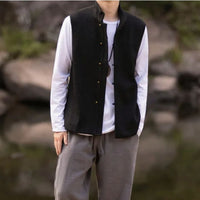 Lucio Traditional Vest – Vintage Waistcoat with Stand-Up Collar-M-State of Style