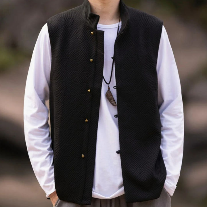 Lucio Traditional Vest – Vintage Waistcoat with Stand-Up Collar-M-State of Style