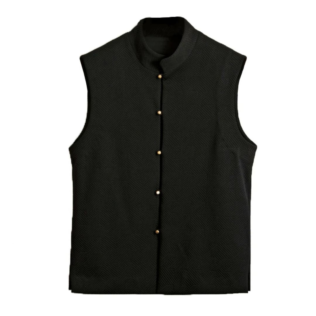 Lucio Traditional Vest – Vintage Waistcoat with Stand-Up Collar-M-State of Style
