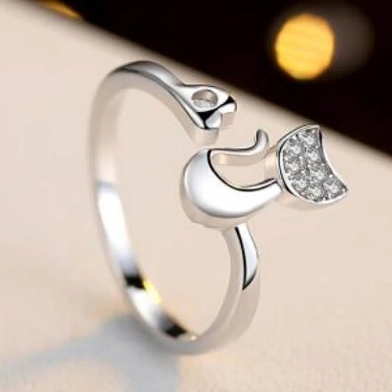 Lucky Cat Ring | Women's Adjustable Fashion Jewellery-State of Style