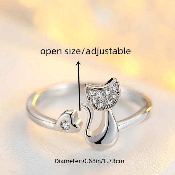 Lucky Cat Ring | Women's Adjustable Fashion Jewellery-State of Style