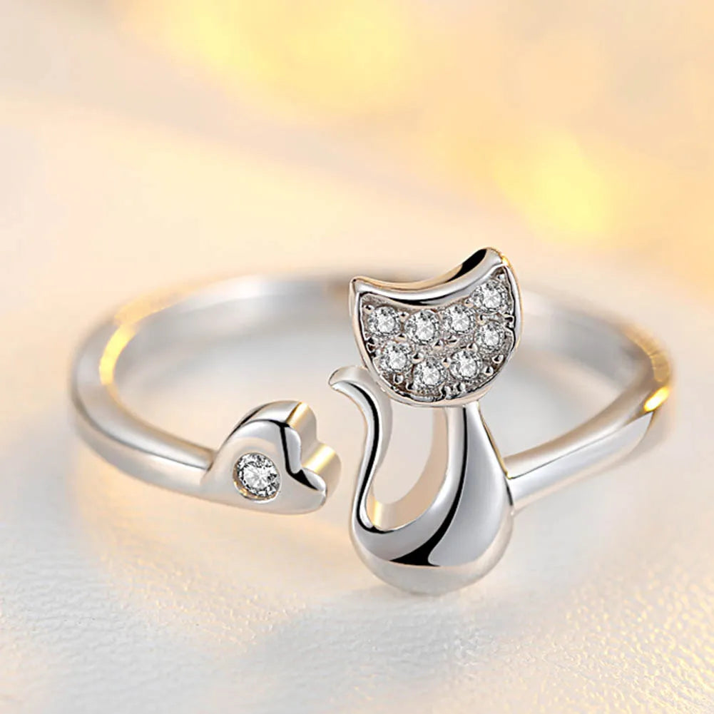 Lucky Cat Ring | Women's Adjustable Fashion Jewellery-State of Style