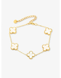 Lucky Clover Five-Leaf Bracelet | Elegant Good Luck Charm Jewellery-Black-State of Style