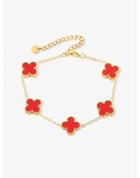 Lucky Clover Five-Leaf Bracelet | Elegant Good Luck Charm Jewellery-Black-State of Style
