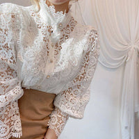Lucy Lace Blouse | Classic, Elegant & Timeless Wardrobe Essential-Apricot-S-State of Style