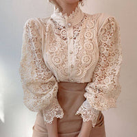 Lucy Lace Blouse | Classic, Elegant & Timeless Wardrobe Essential-Apricot-S-State of Style