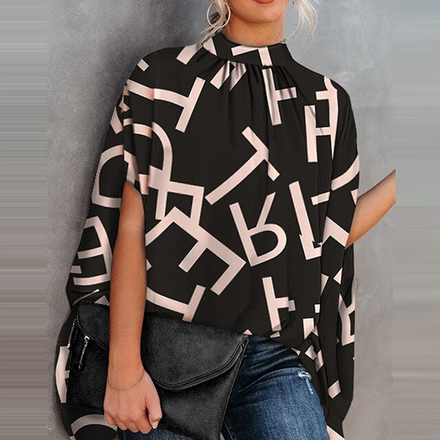 LucysBlouse | Women's Elegant & Versatile Blouse-Black Letter-S-State of Style