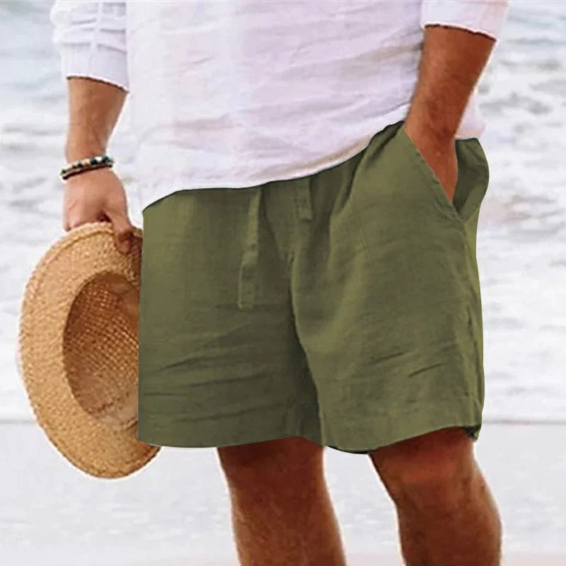 Luis Linen Shorts | Trendy & Comfortable-Army Green-M-State of Style