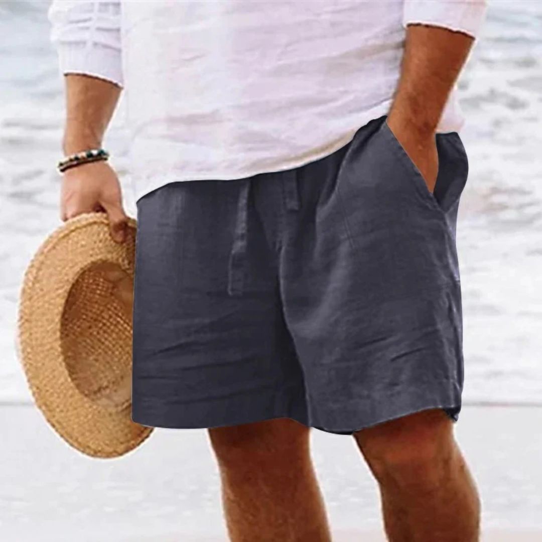 Luis Linen Shorts | Trendy & Comfortable-Dark Grey-M-State of Style