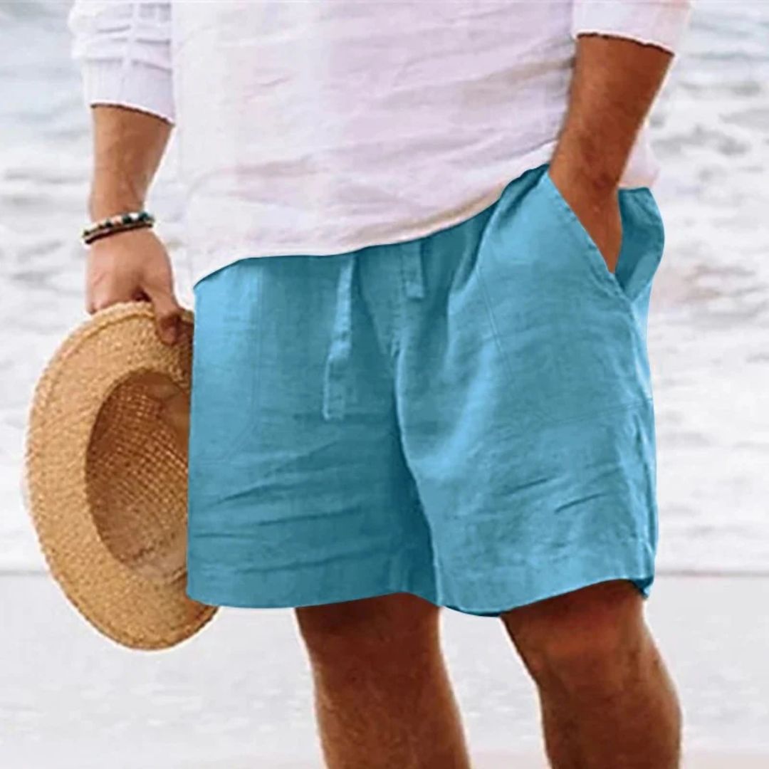 Luis Linen Shorts | Trendy & Comfortable-Light Blue-M-State of Style