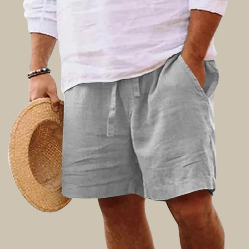 Luis Linen Shorts | Trendy & Comfortable-Light Grey-M-State of Style