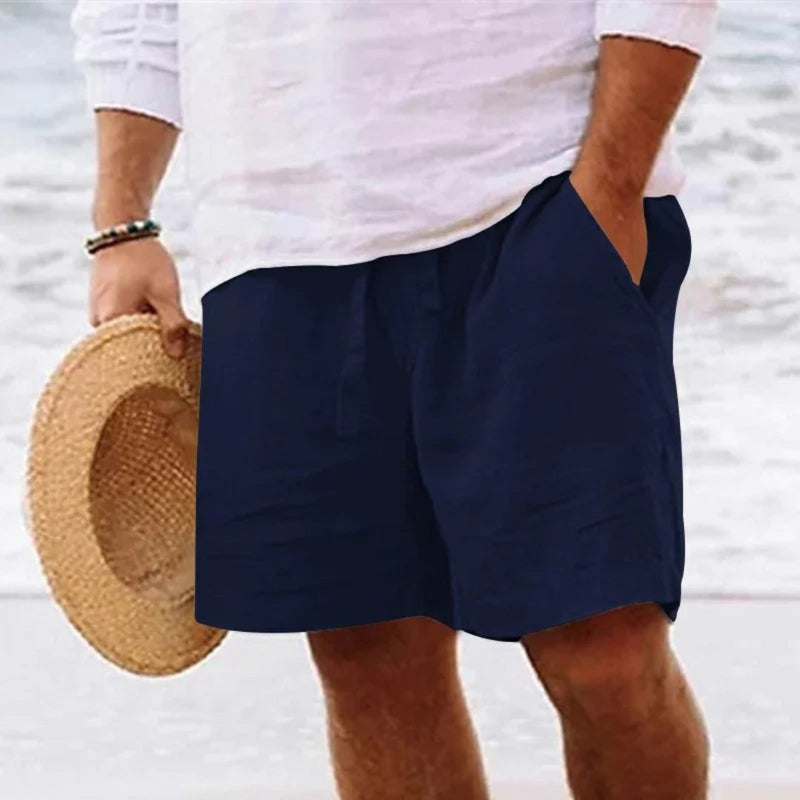 Luis Linen Shorts | Trendy & Comfortable-Navy Blue-M-State of Style