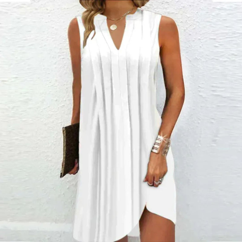 Luisa Dress | Sleeveless & Casual-White-S-State of Style