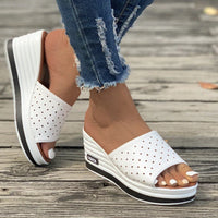 Luna - Orthopedische Elegante Zwarte Wedges-Wit-35-State of Style