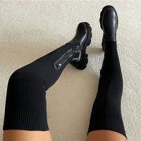 Luna Over-the-Knee Sock Boots-Black-5.5-State of Style