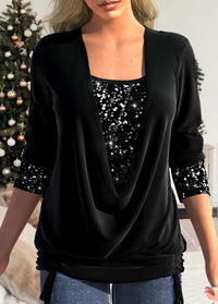 Luna Sparkle Top - Glamour and Comfort Combined-Black-S-State of Style