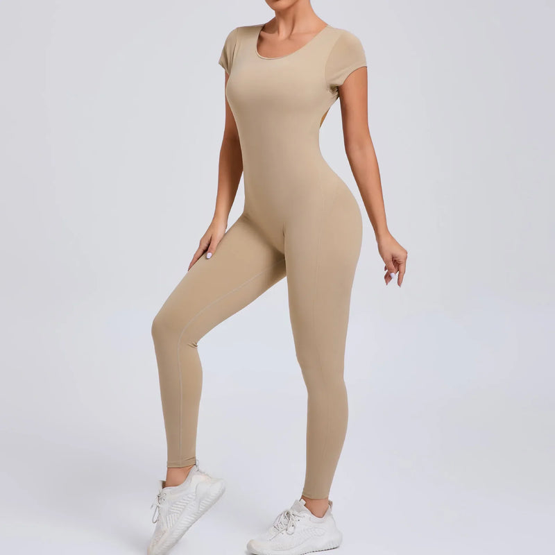 Luna Yoga Jumpsuit with Breathable & Flexible Design-Red-S-State of Style