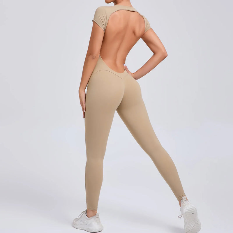 Luna Yoga Jumpsuit with Breathable & Flexible Design-Red-S-State of Style