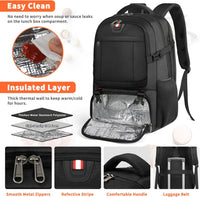 Extra-Large Lunch and Laptop Travel Backpack with USB Charging Port