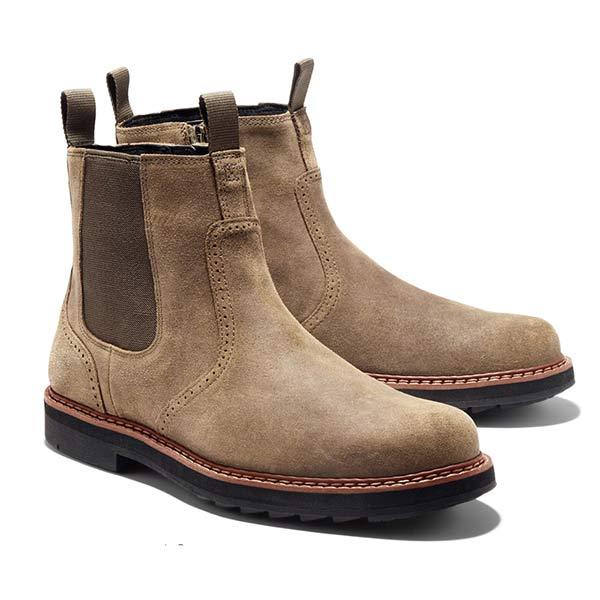 Lux Trendy Men's Chelsea Boots - James-Khaki-6-State of Style