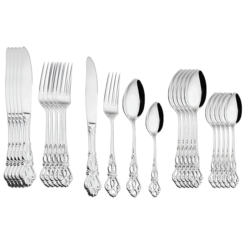 Luxe 24-Piece Cutlery Set - RoyalCutlery-Silver-State of Style