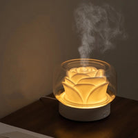 Luxe Aroma Diffuser with LED Lighting - AromaGlow-Rose-White-State of Style