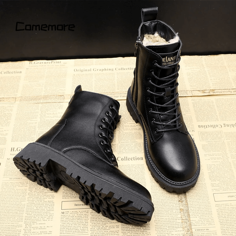 Luxe Black Leather Women's Winter Boots - Bella-4-State of Style