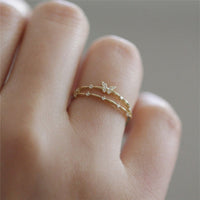 Luxe Butterfly Ring with Sparkling Zirconia - Aurielle-Gold-State of Style
