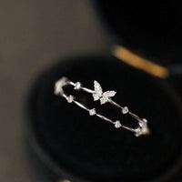 Luxe Butterfly Ring with Sparkling Zirconia - Aurielle-Silver-State of Style