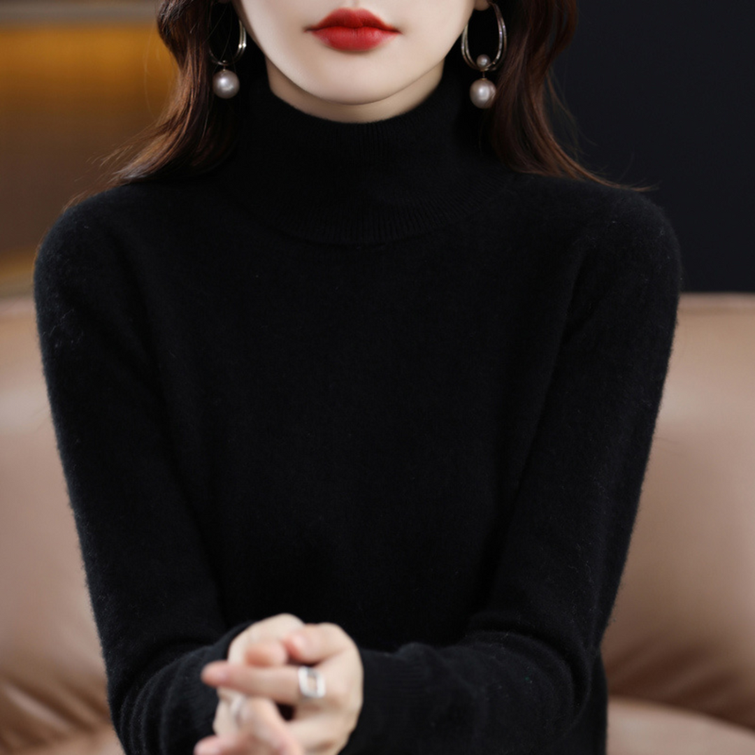 Luxe Cashmere Ladies' Turtleneck - Elena-Black-S-State of Style