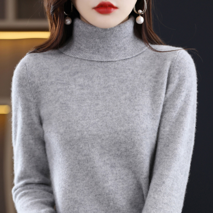 Luxe Cashmere Ladies' Turtleneck - Elena-Grey-S-State of Style