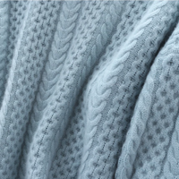 Luxe Cashmere Turtleneck Sweater with Checkered Pattern - Celeste-Blue-XS-State of Style